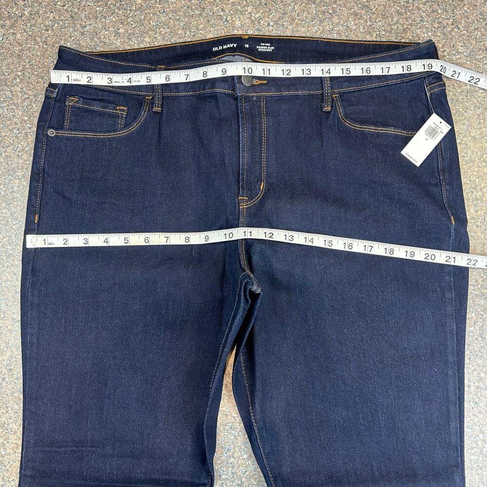 Old Navy Mid-Rise Power Slim Straight Jeans Size 18 NEW - Picture 2 of 5